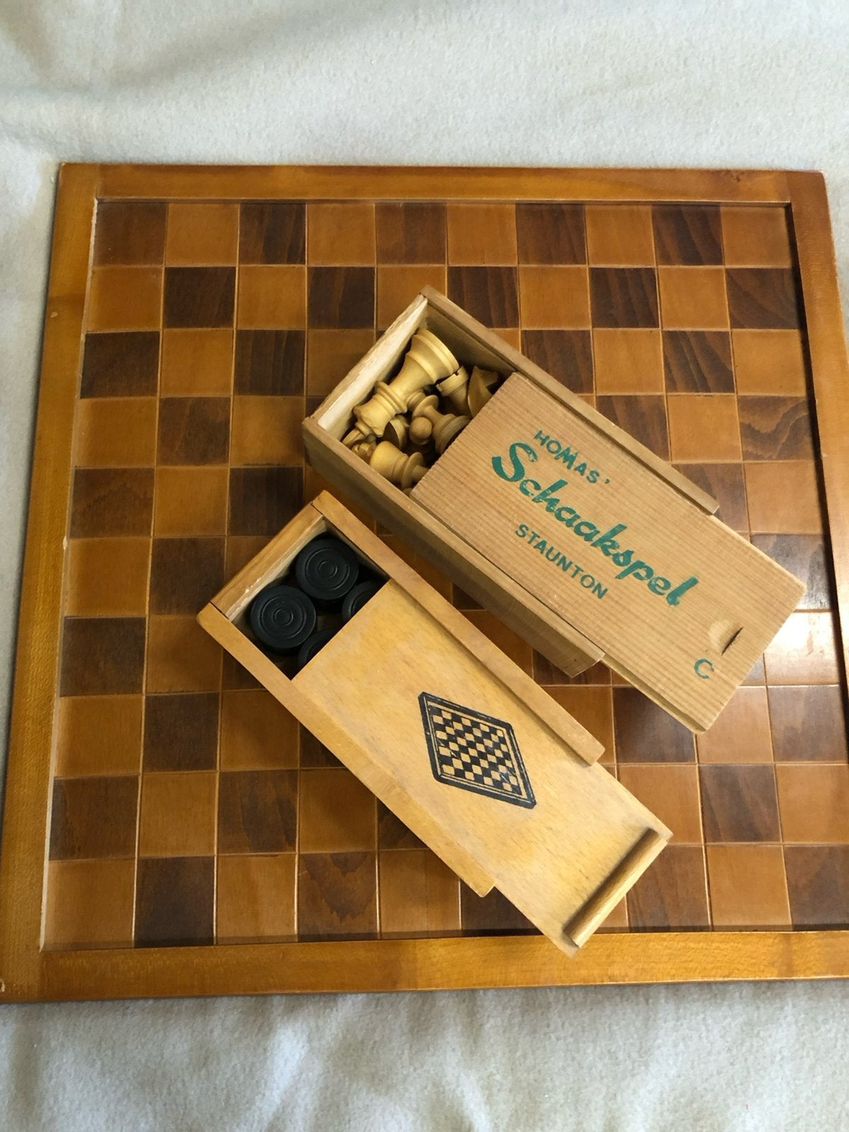 Schaak - dambord spel., Ophalen, Gebruikt
