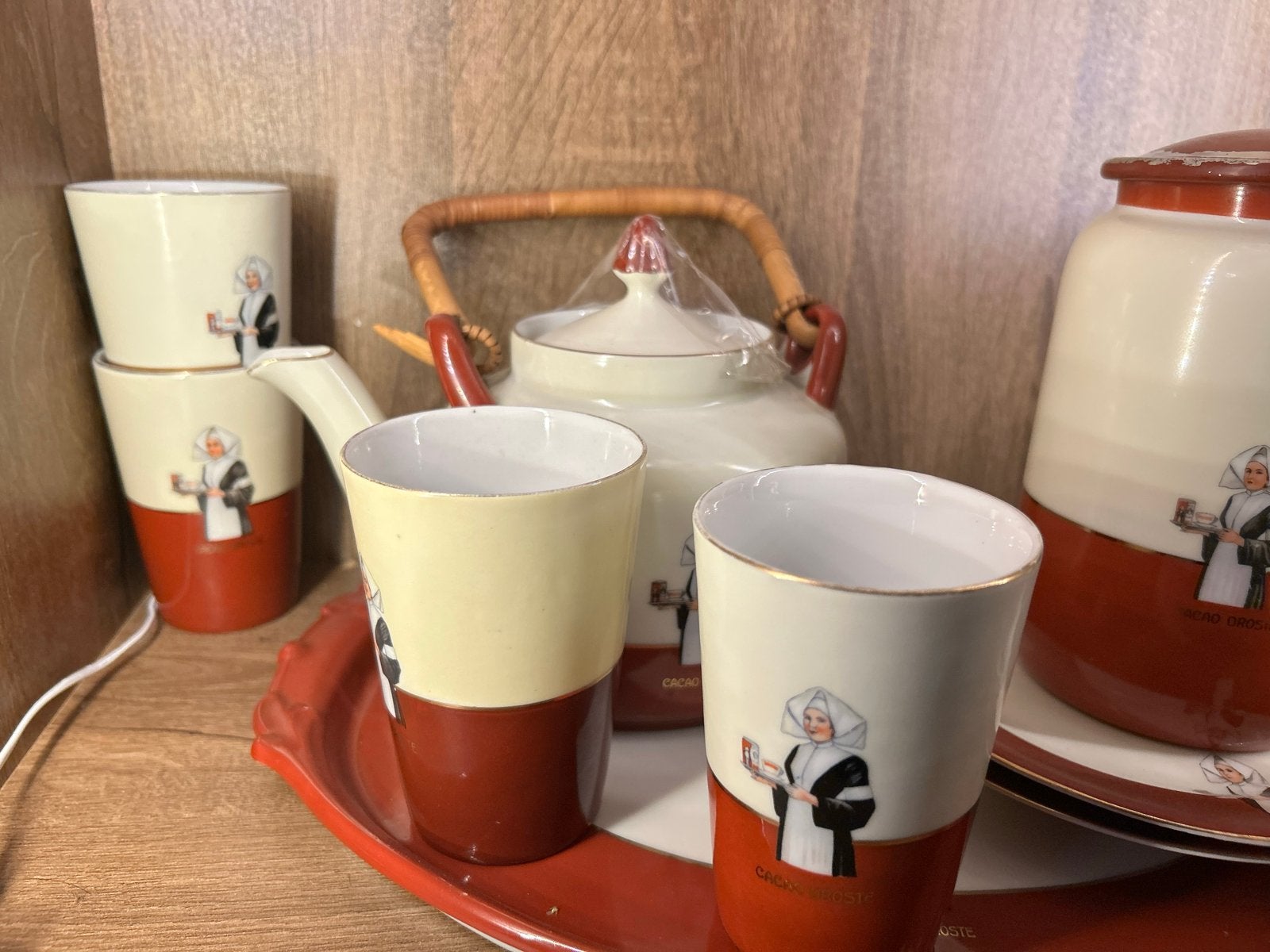 Vintage Droste Cacao servies set (compleet), Ophalen of Verzenden