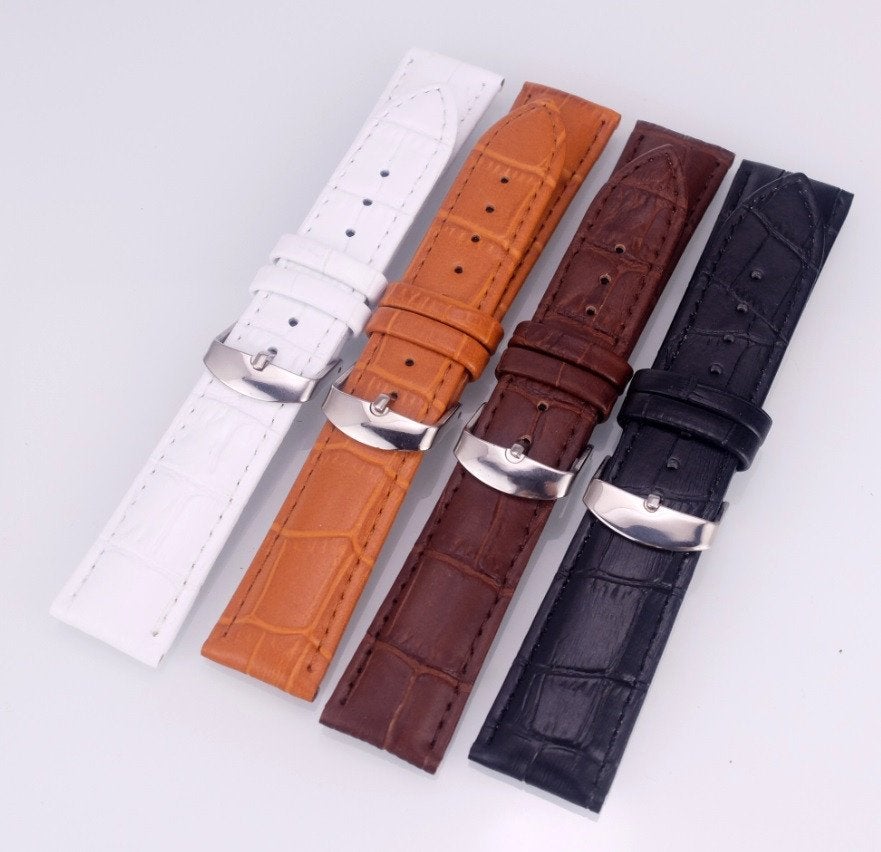 Leren gekleurde horlogeband horloge band horlogebandje, Verzenden, Nieuw