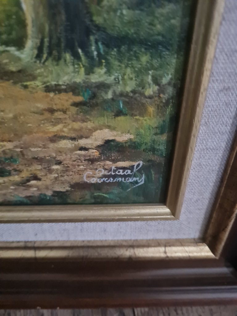 2 olieverf schilderijtjes van Octaaf Ceuremans p/st 34.95, Antiek en Kunst, Doek, Ophalen of Verzenden, Landschap, Olieverf