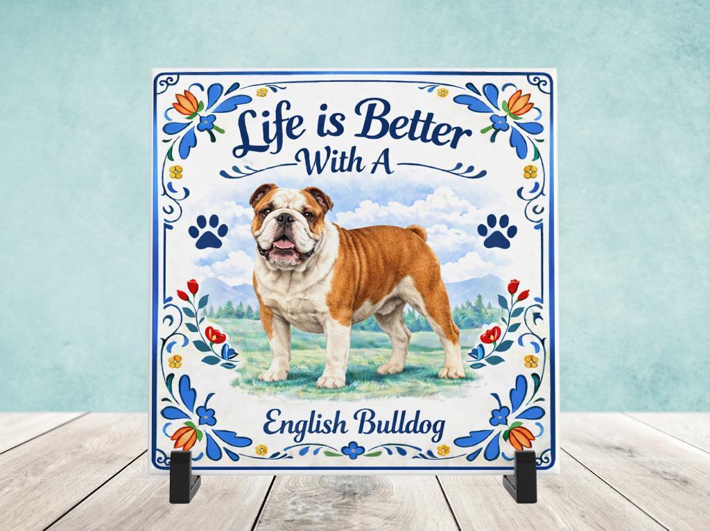 Life is Better With a English Bulldog - Tegel, Verzenden, Nieuw