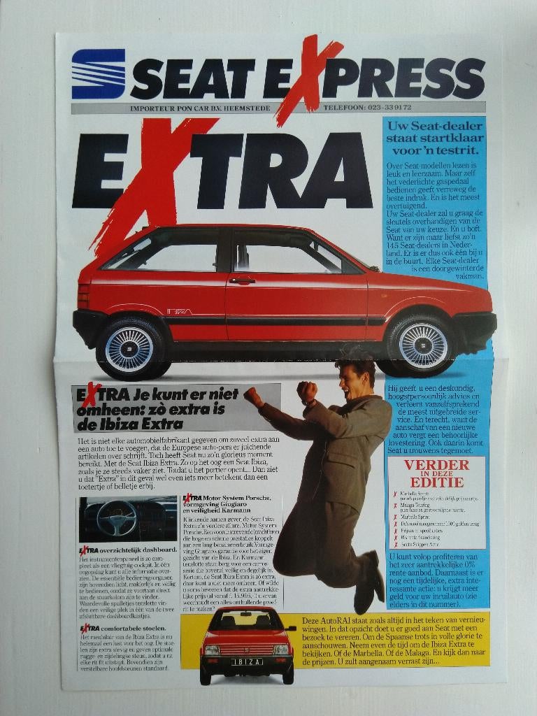 Folder SEAT Express 1989 - Marbella, Ibiza, Malaga, Terra., Ophalen of Verzenden, Zo goed als nieuw, Overige merken