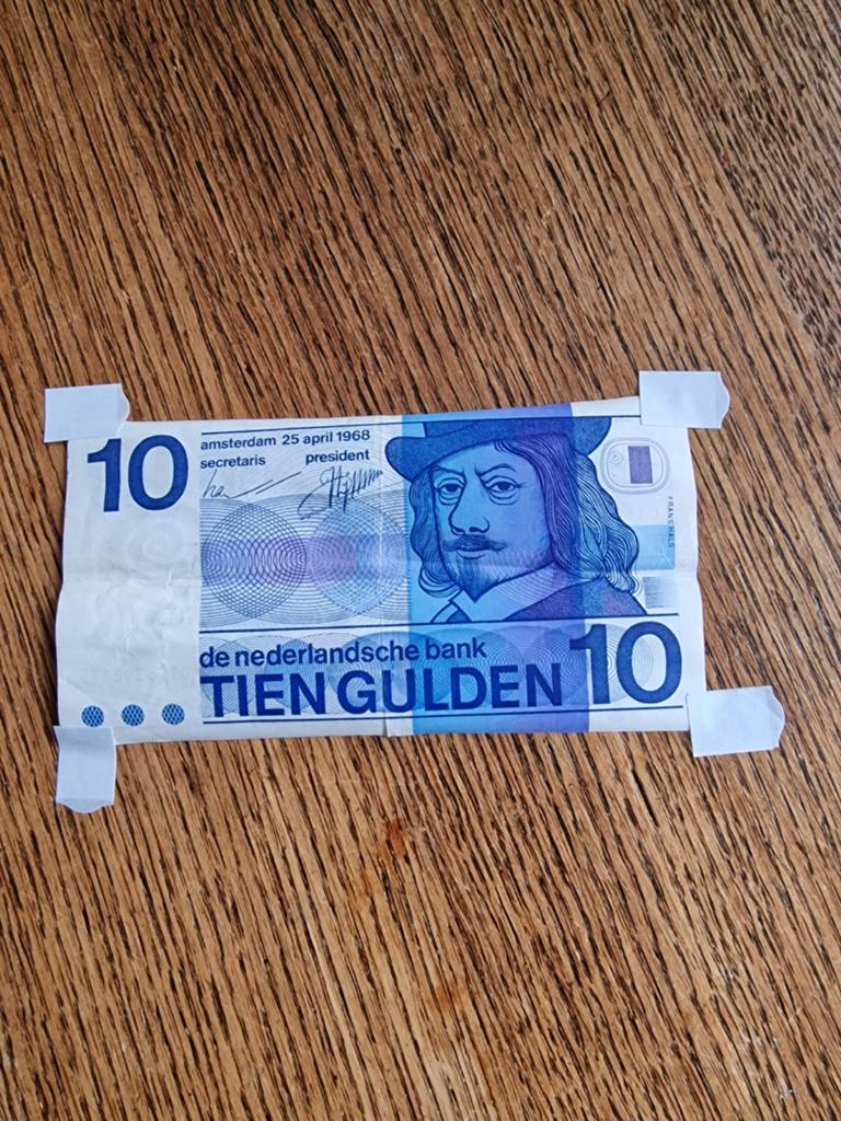 Bankbiljet 10,00 gulden Frans Hals Amsterdam 25 april 1968, Postzegels en Munten, Bankbiljetten | Nederland, Ophalen of Verzenden