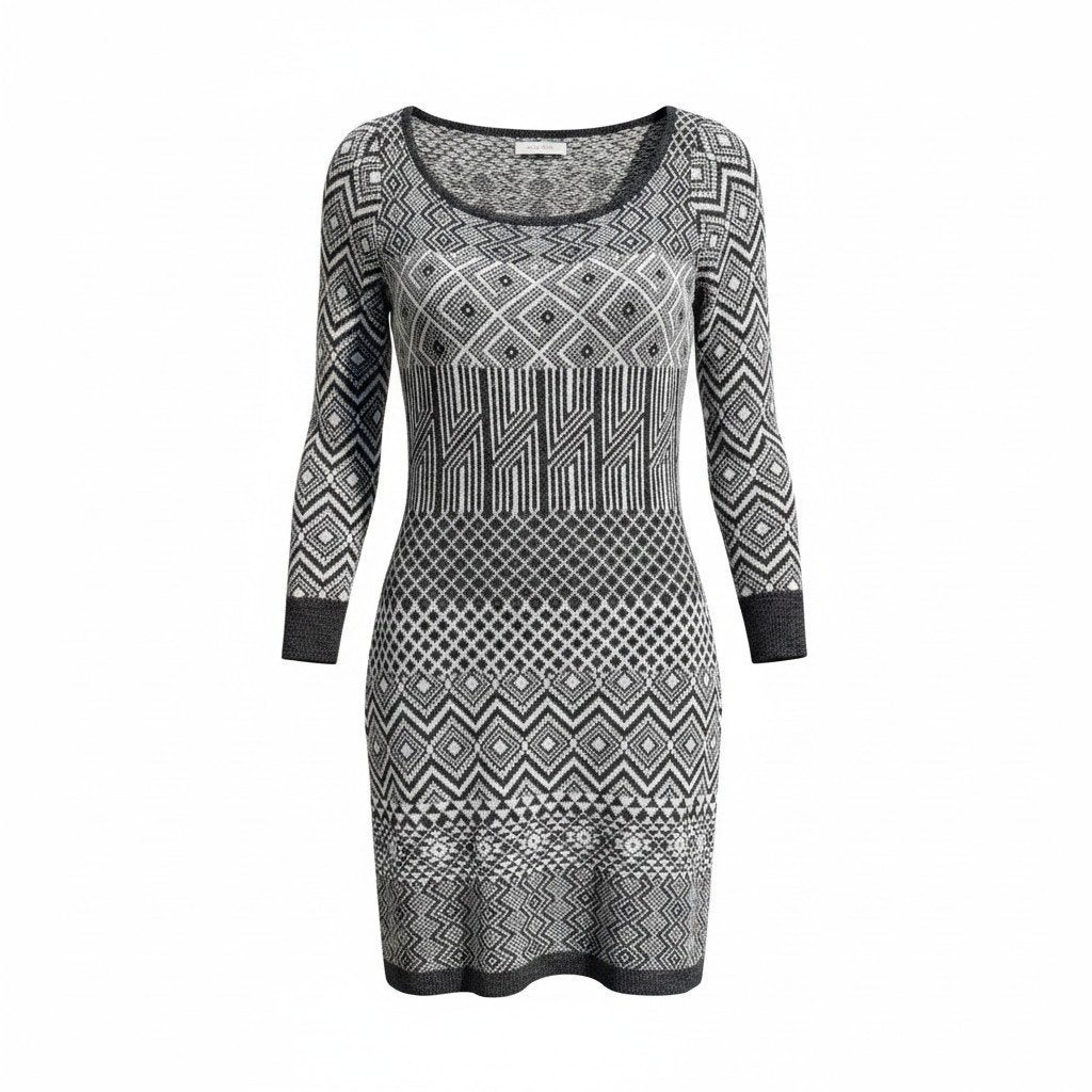 Steps jurk maat 40 zwart/grijs grafisch patroon, Kleding | Dames, Jurken, Maat 38/40 (M), Zwart, Ophalen of Verzenden, Zo goed als nieuw