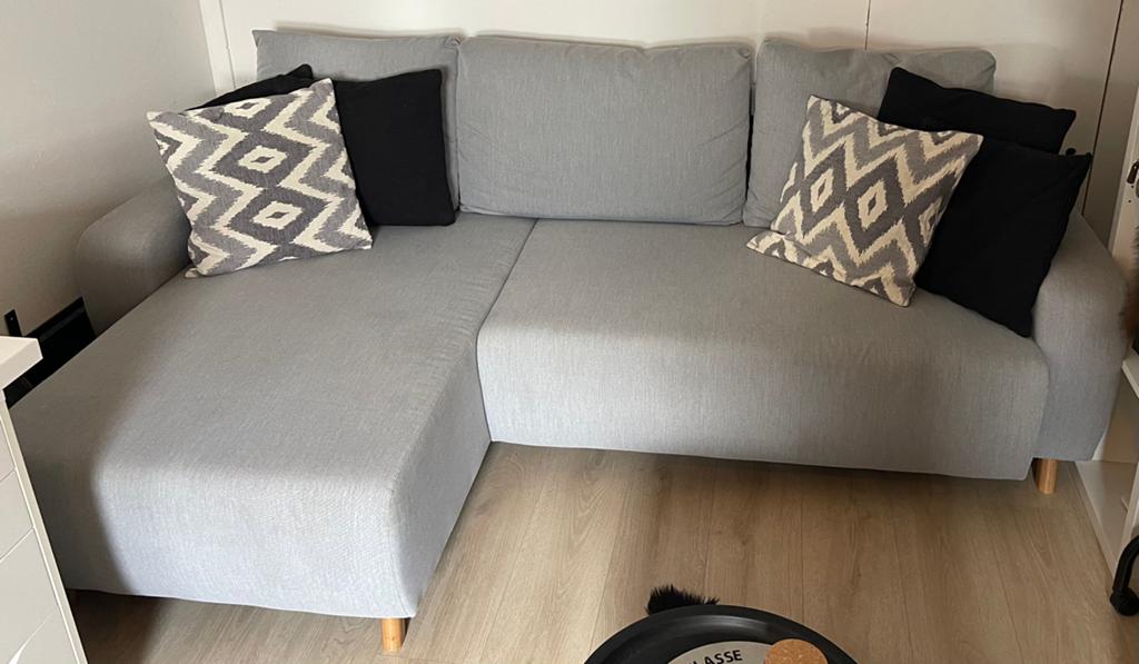 Ikea drie zitsbank grijs, Huis en Inrichting, Ophalen, Driepersoons, 75 tot 100 cm, Zo goed als nieuw