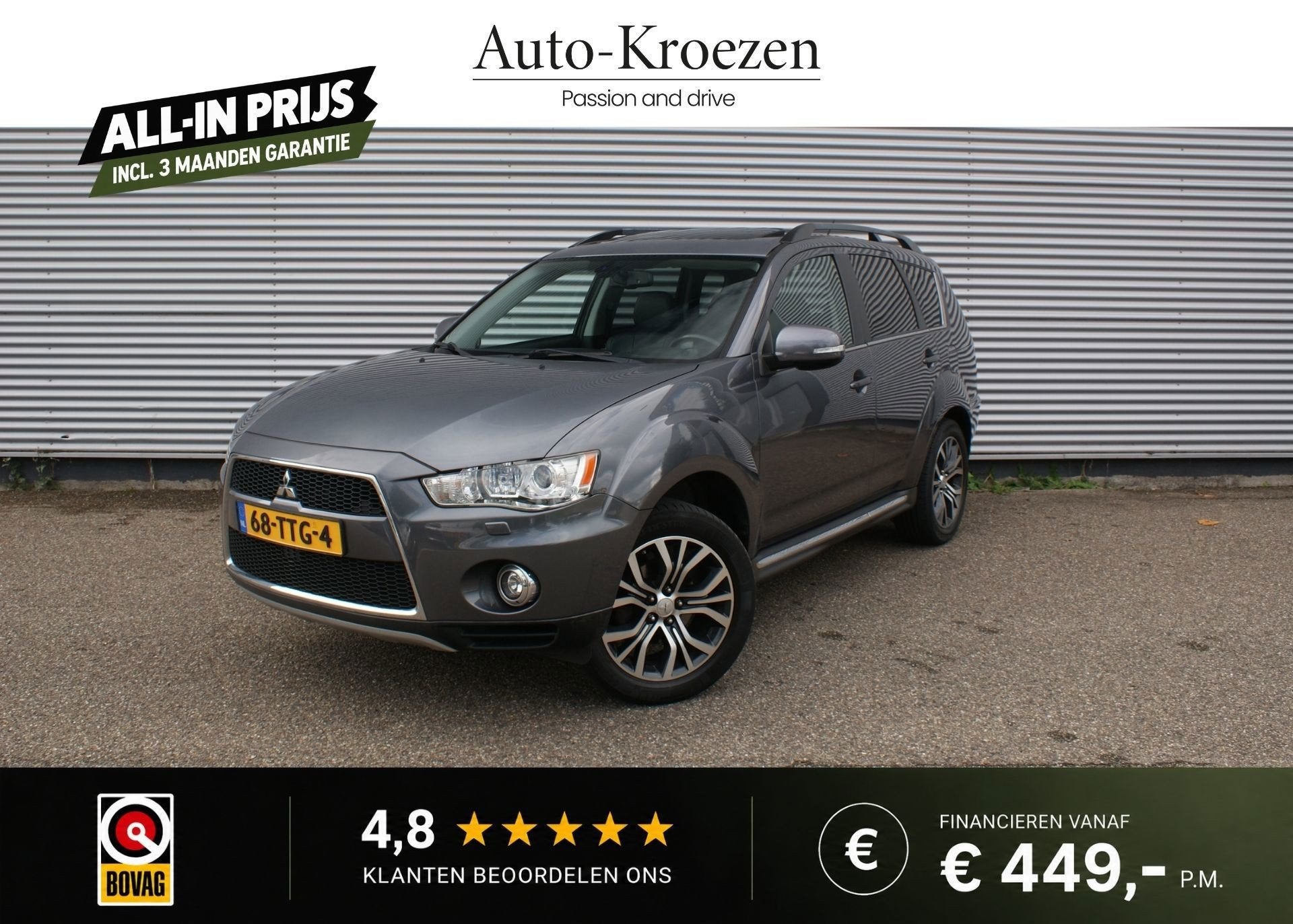 Mitsubishi Outlander 2.0 Edition Two | Org NL | Schuifdak |, Auto's, Zwart, 4 cilinders, Bedrijf, 1600 kg
