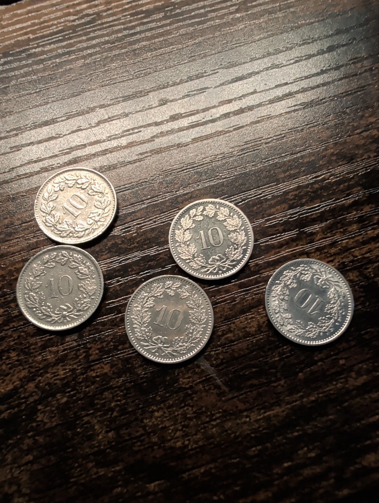 Set van 5 Zwitserse 10 Rappen munten, Postzegels en Munten, Ophalen, Overige landen, Setje
