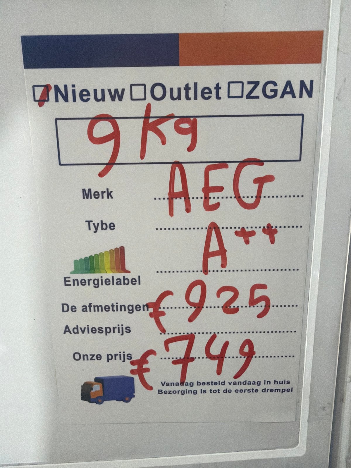 AEG 9 kg  A+++ Droger 8000 serie - Nieuwstaat, Witgoed en Apparatuur, Wasdrogers, Overige typen, 8 tot 10 kg, Nieuw, Ophalen of Verzenden