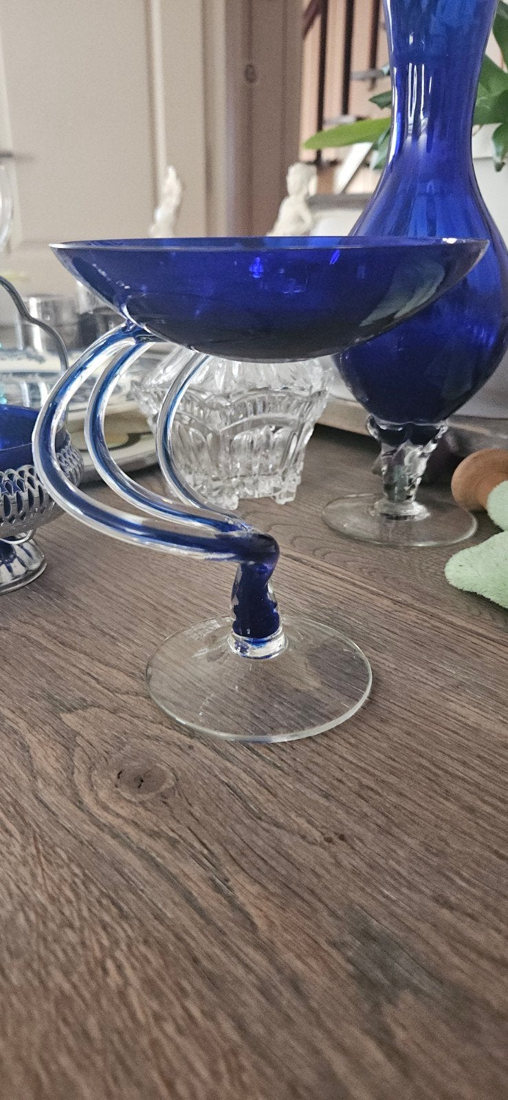 Jozefina Krosno glas schaaltje kwal kobaltblauw, Antiek en Kunst, Antiek | Glas en Kristal, Ophalen