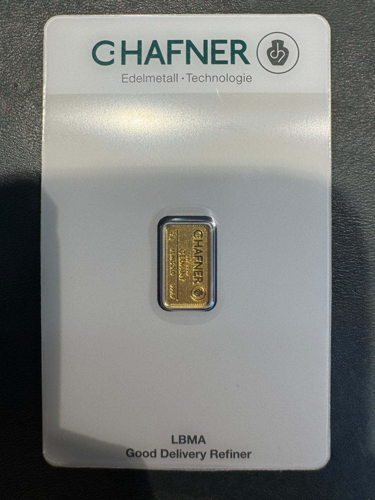 2 gram goudbaar C. Hafner met certificaat, Ophalen of Verzenden, Goud