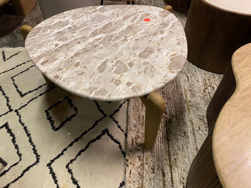 Salontafel echt marmer mangohout 85x85x40, Ophalen, 50 tot 100 cm, Nieuw, 50 tot 100 cm