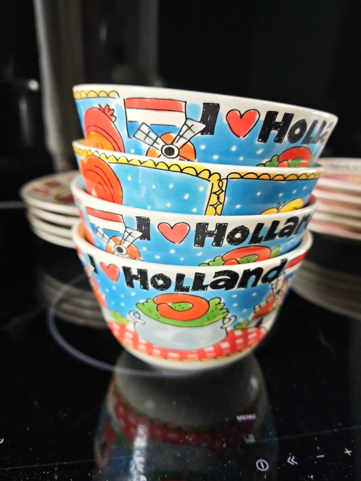 4x Blond Amsterdam 'I love Holland' schaaltjes, Huis en Inrichting, Keuken | Servies, Ophalen, Gebruikt, Kom(men), Aardewerk