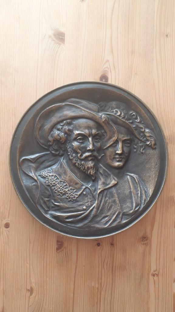 Antieke koperen bord Rubens, Antiek en Kunst, Antiek | Koper en Brons, Ophalen of Verzenden