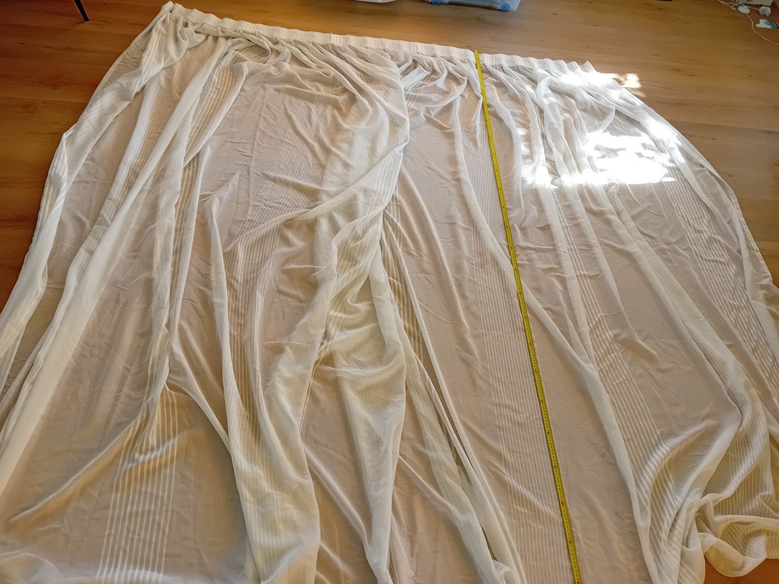 4 Vitrage, verschillende maten, 3 verschillende soorten, Ophalen, Vitrage, Gebruikt, Plooiafwerking