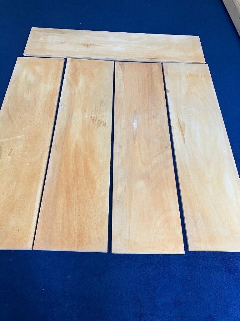 Vijf planken multiplex 119 x 29,5 cm voor kast stellingkast, Ophalen, Zo goed als nieuw