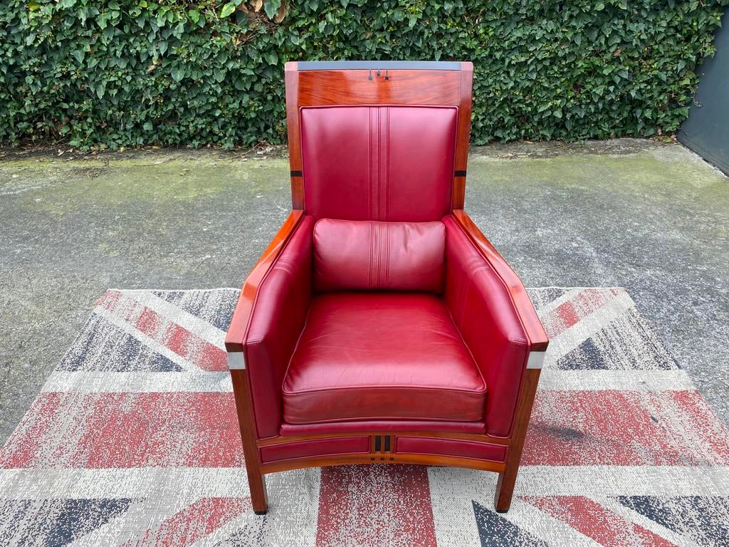 Nieuwstaat !!! Schuitema Decoforma Charles Fauteuil !!!, Huis en Inrichting, Fauteuils, Zo goed als nieuw, Hout, Leer, 50 tot 75 cm