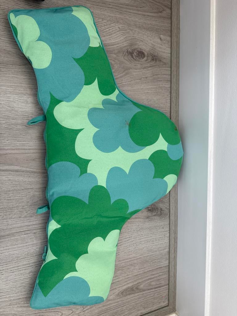 Ikea Antilop Kussen en Bekleding - Groen/Blauw Patroon, Ophalen of Verzenden, Gebruikt, Overige typen, Stoelverkleiner
