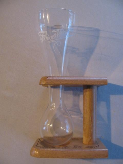 Pauwel Kwak glas met houten houder, nieuw, nooit gebruikt., Ophalen, Nieuw, Bierglas