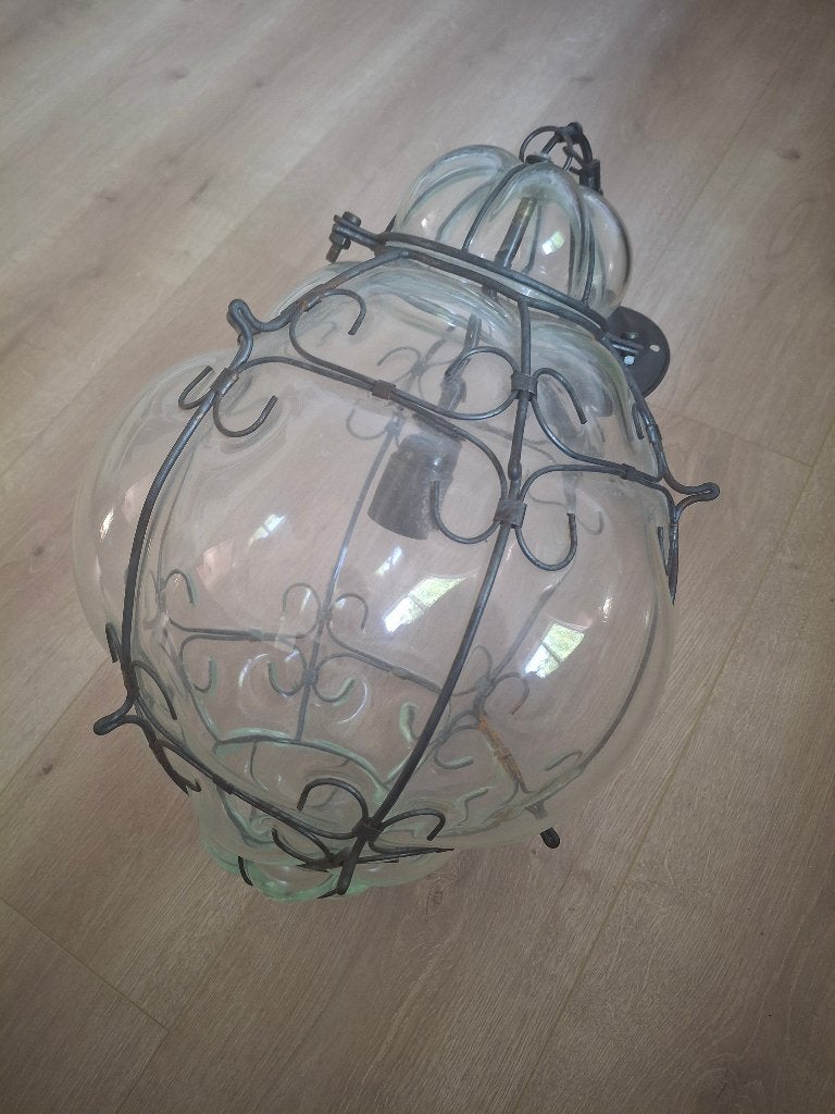 Prachtige zwart smeedijzeren vintage lamp, Ophalen