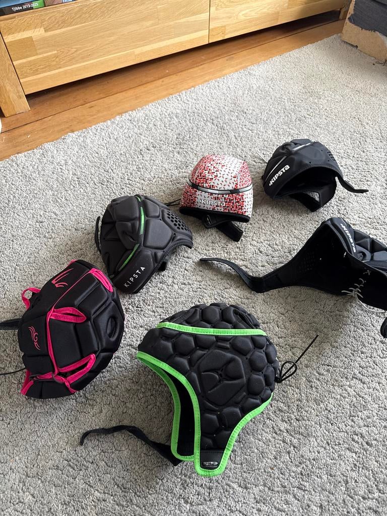 5 rugby scrumcaps voor kinderen en volwassenen, Ophalen of Verzenden, Gebruikt, Overige typen