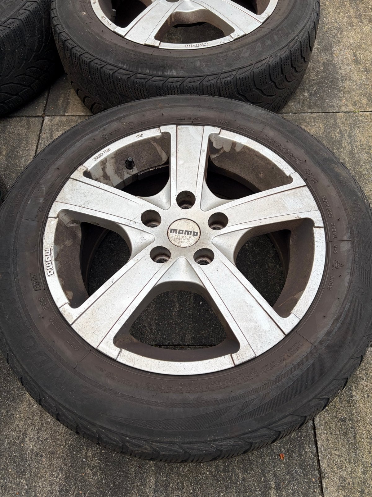 velgen met winterbanden 205/60R16, Ophalen, Gebruikt, 16 inch, Banden en Velgen