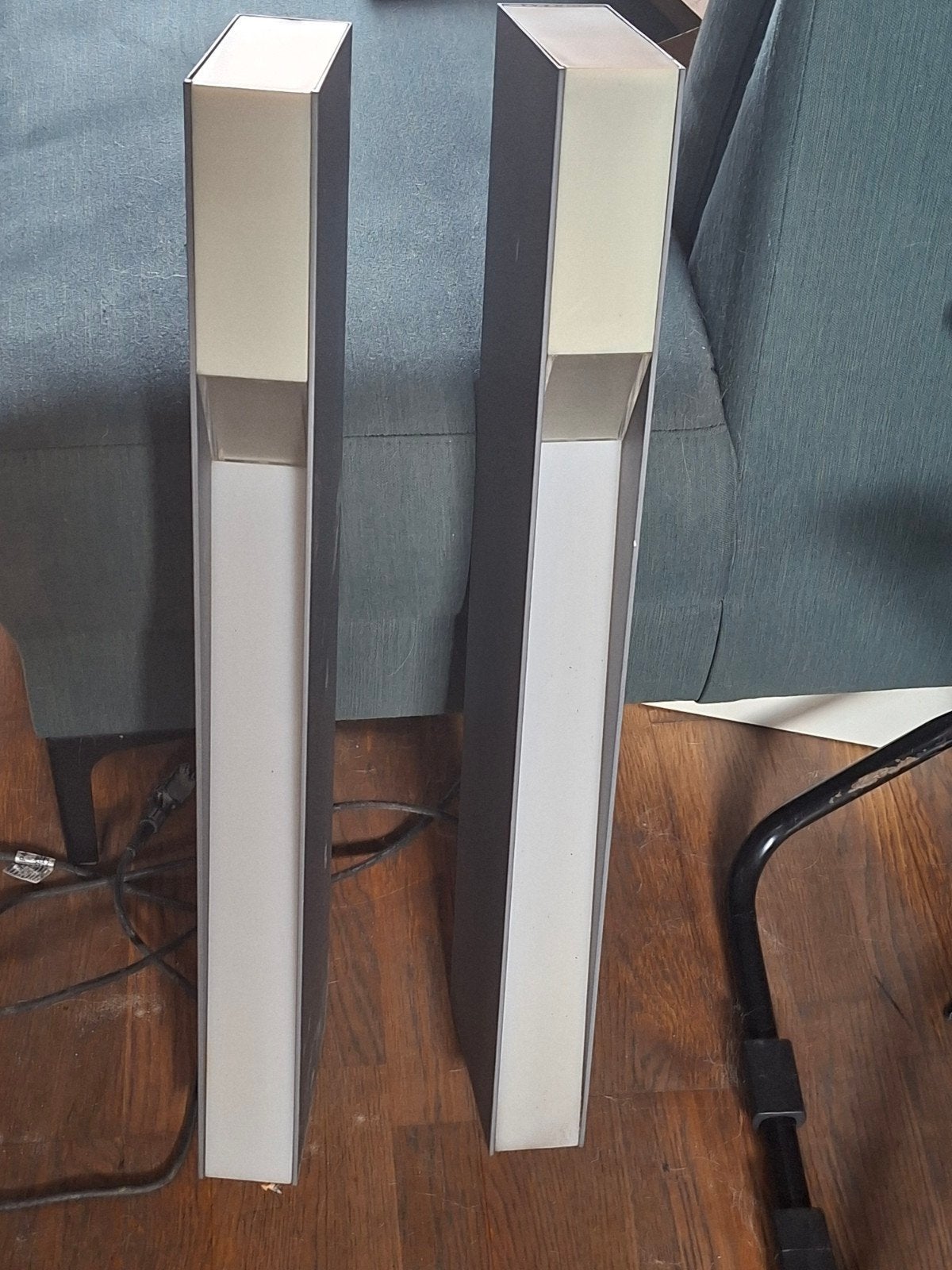 Set van 2 moderne vloerlampen, grijs/wit, 150-200 cm, Ophalen, Gebruikt