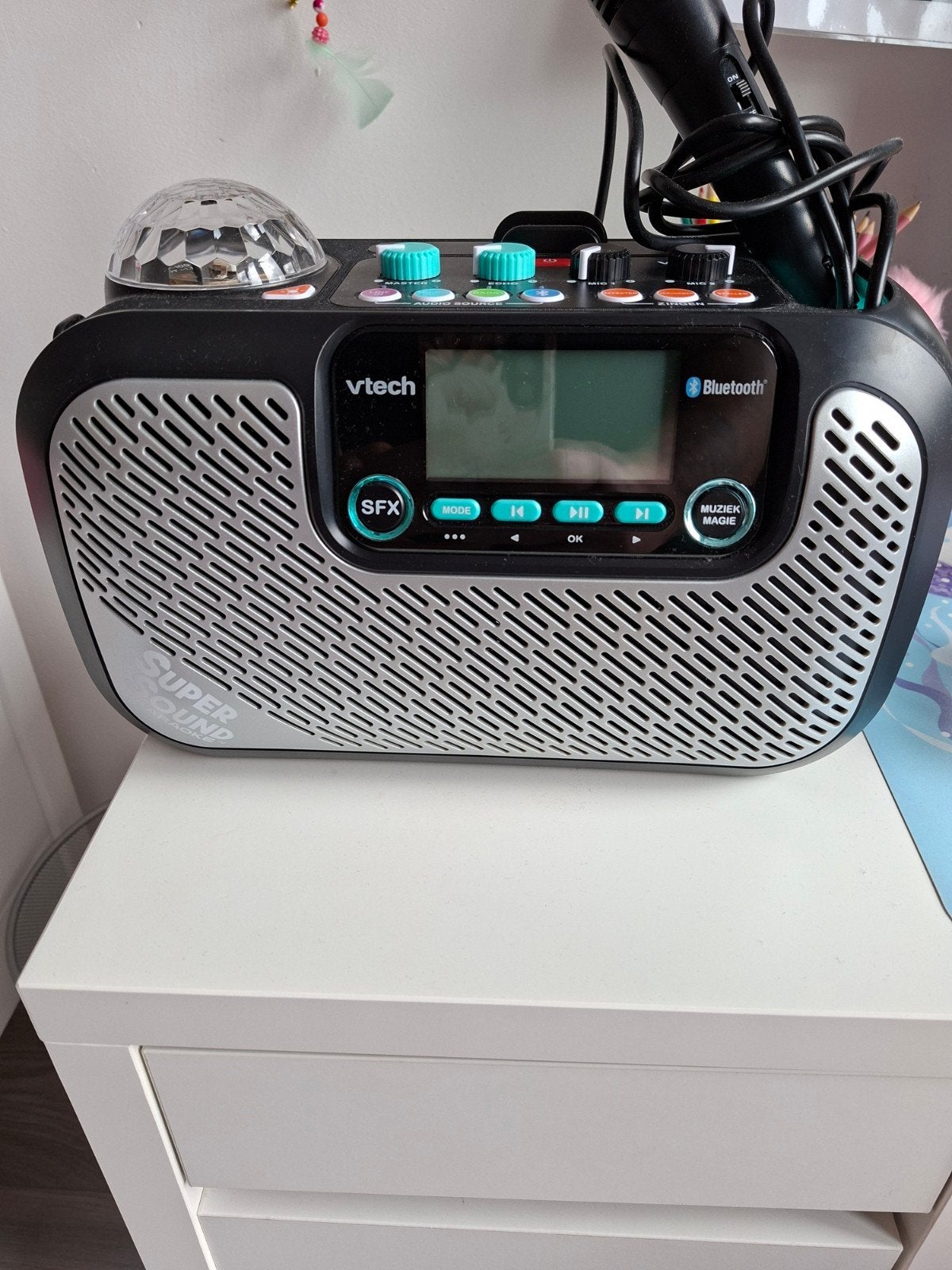 Vtech supersound karaoke zgan, Kinderen en Baby's, Speelgoed | Vtech, Ophalen, Zo goed als nieuw, 6 maanden tot 2 jaar