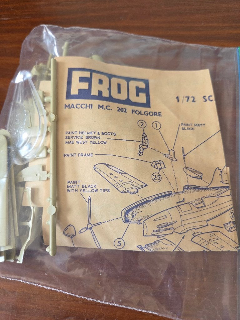 Modelbouwdoos Macchi MC 202 Folgore Frog 1:72, 1:72 tot 1:144, Gebruikt, Vliegtuig, Ophalen