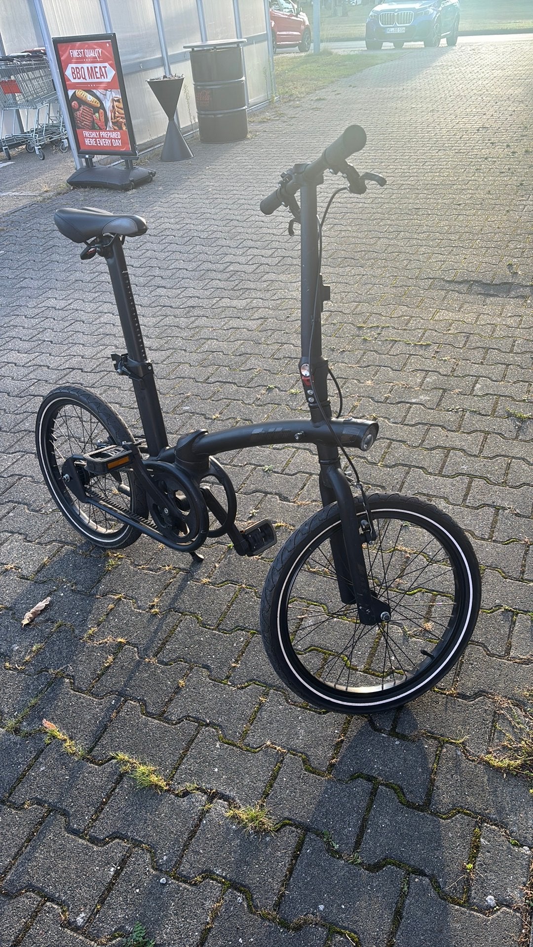 Vouwfiets Btwin Tilt 720 met riemaandrijving, 20 inch of meer, Gebruikt, Velgrem, Versnellingen