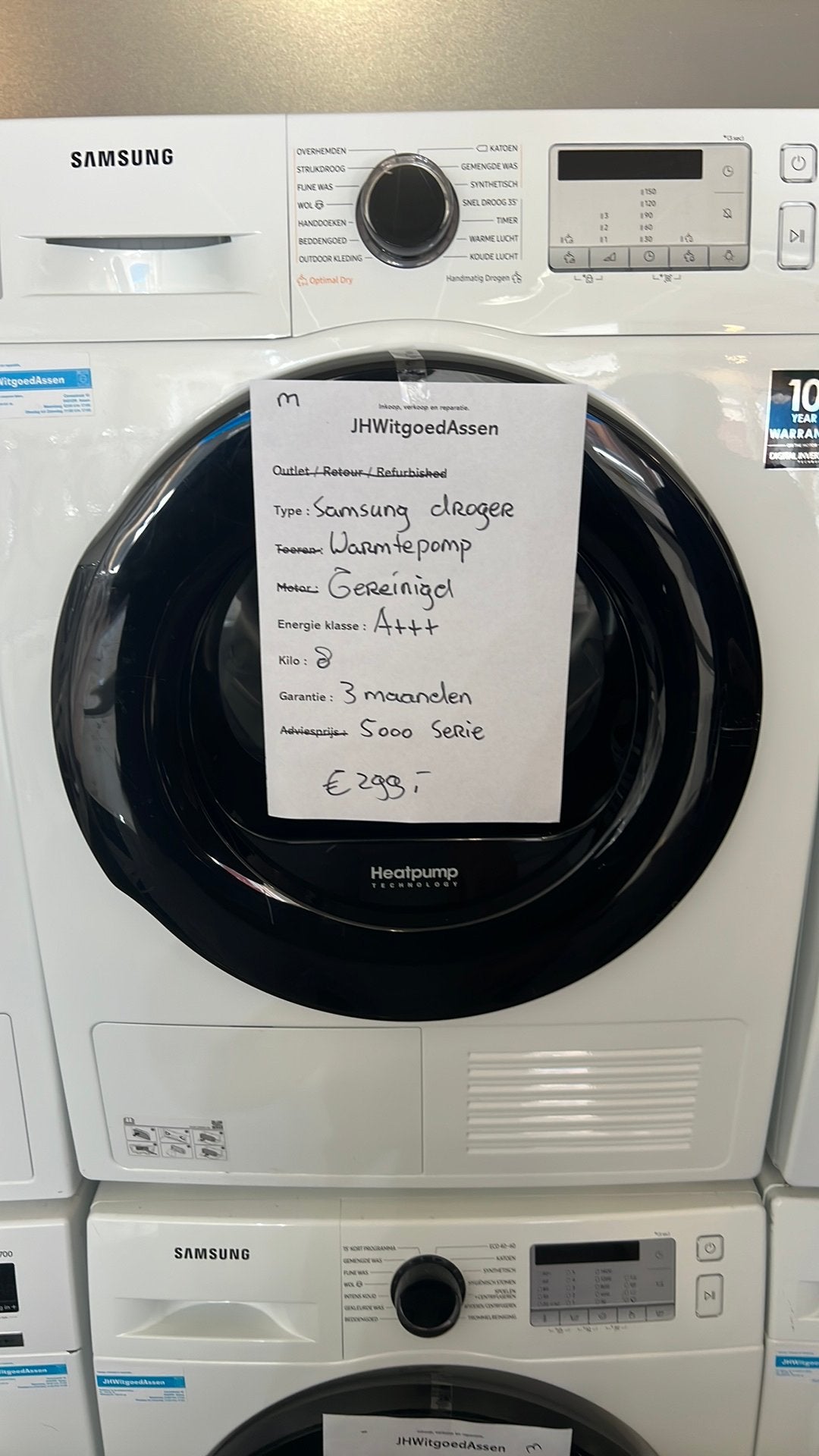 Zgan Samsung Warmtepompdroger A+++. Bezorgd en garantie., Minder dan 85 cm, 8 tot 10 kg, Ophalen of Verzenden, Zo goed als nieuw