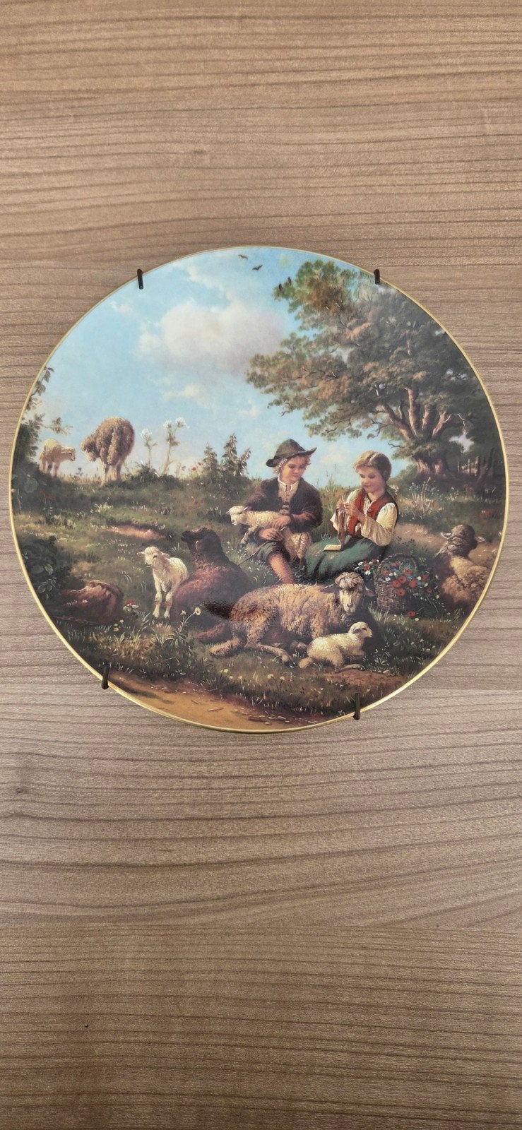 Weimar Porzellan Wandbord "Bezoek bij Hirtenjungen" 1992, Ophalen