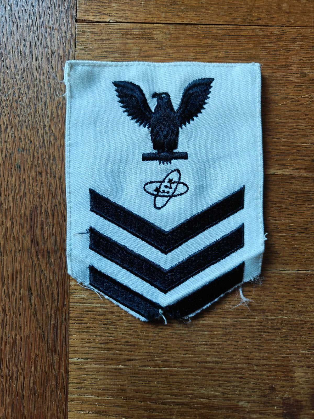 Navy rang patch wit 4, Ophalen of Verzenden, Marine, Amerika, Embleem of Badge