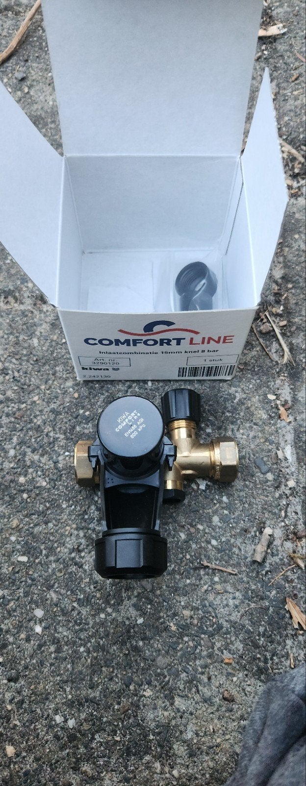 Kiwa Comfort Line Inlaatcombinatie 15mm knel 8 bar, Ophalen of Verzenden, Nieuw, Koper, Overige typen