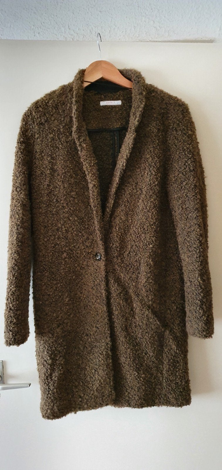 ESPRIT Groene Bouclé Jas Maat 36 Nieuw, ESPRIT, Nieuw, Ophalen of Verzenden, Maat 36 (S)