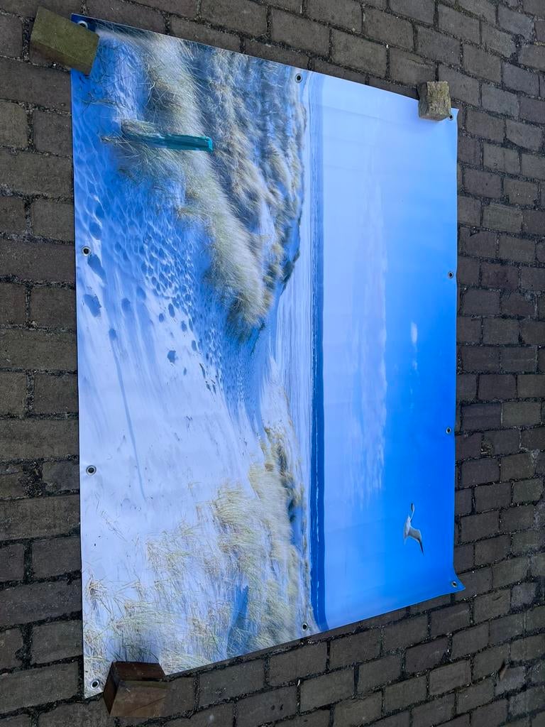 Tuinposter zee strand xl €25,-, Tuin en Terras, Ophalen of Verzenden, Zo goed als nieuw
