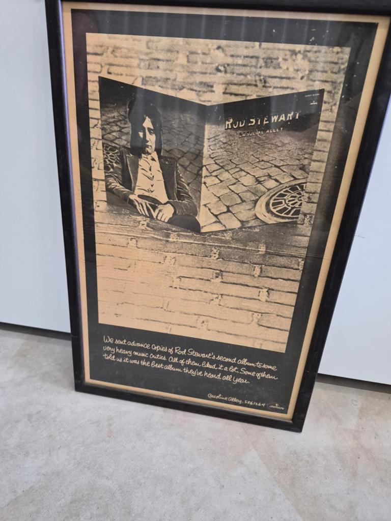 Rod Stewart 'Gasoline Alley' ingelijste poster, Rechthoekig Staand, Met lijst, Deurposter of groter, Ophalen of Verzenden