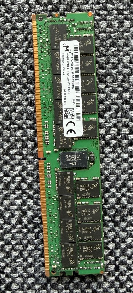 Micron 64GB 4Rx4 PC4-2400T-LR DDR4, Computers en Software, RAM geheugen, Server, DDR4, Refurbished, Ophalen of Verzenden