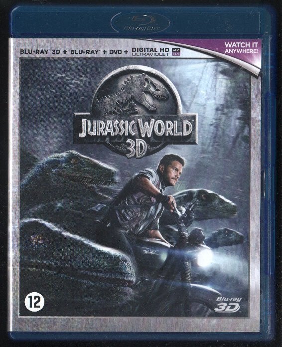 Jurassic World 3D+2D+DVD. Blu-ray., Gebruikt, Film, Ophalen of Verzenden, 3D Blu-ray