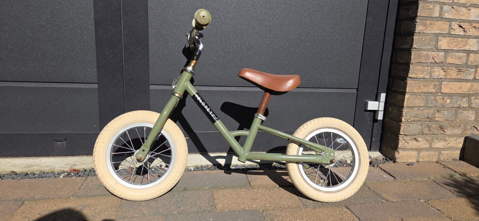 Veloretti loopfiets - Groen met bruin zadel, Ophalen, Gebruikt, Loopfiets
