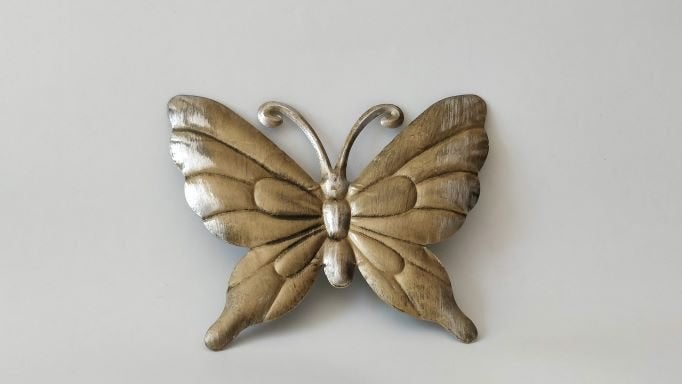 Vlinder metaal p/st., Ophalen of Verzenden, Nieuw, Goud, Metaal