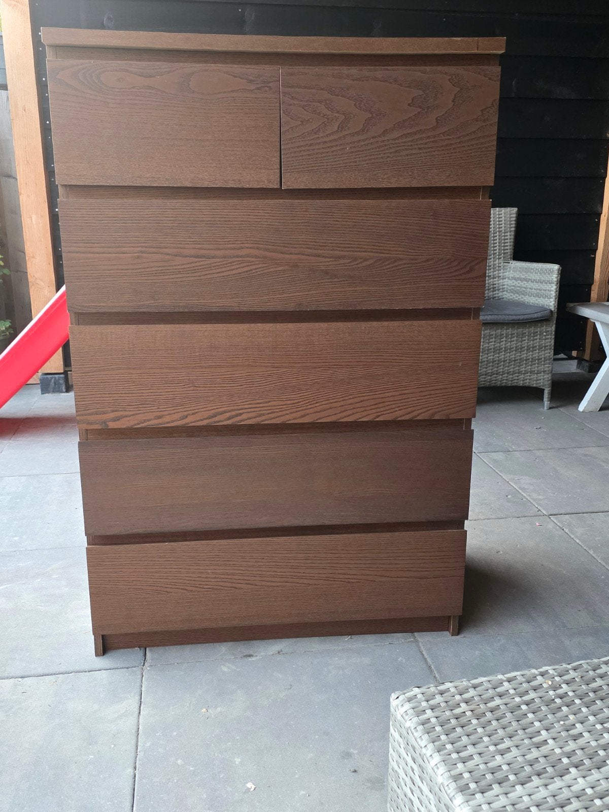 Ikea Malm Ladenkast met 6 laden - Bruin, Ophalen, 100 tot 150 cm, 50 tot 100 cm, Zo goed als nieuw