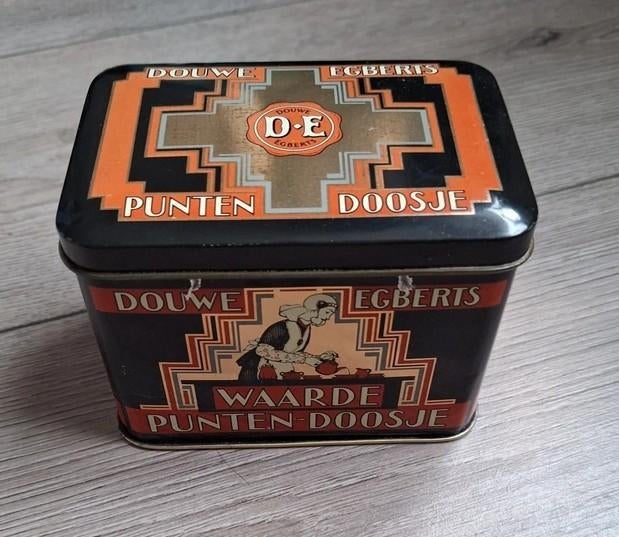 Douwe Egberts blik punten doosje D.E., Verzamelen, Ophalen of Verzenden, Gebruikt, Koffie, Douwe Egberts