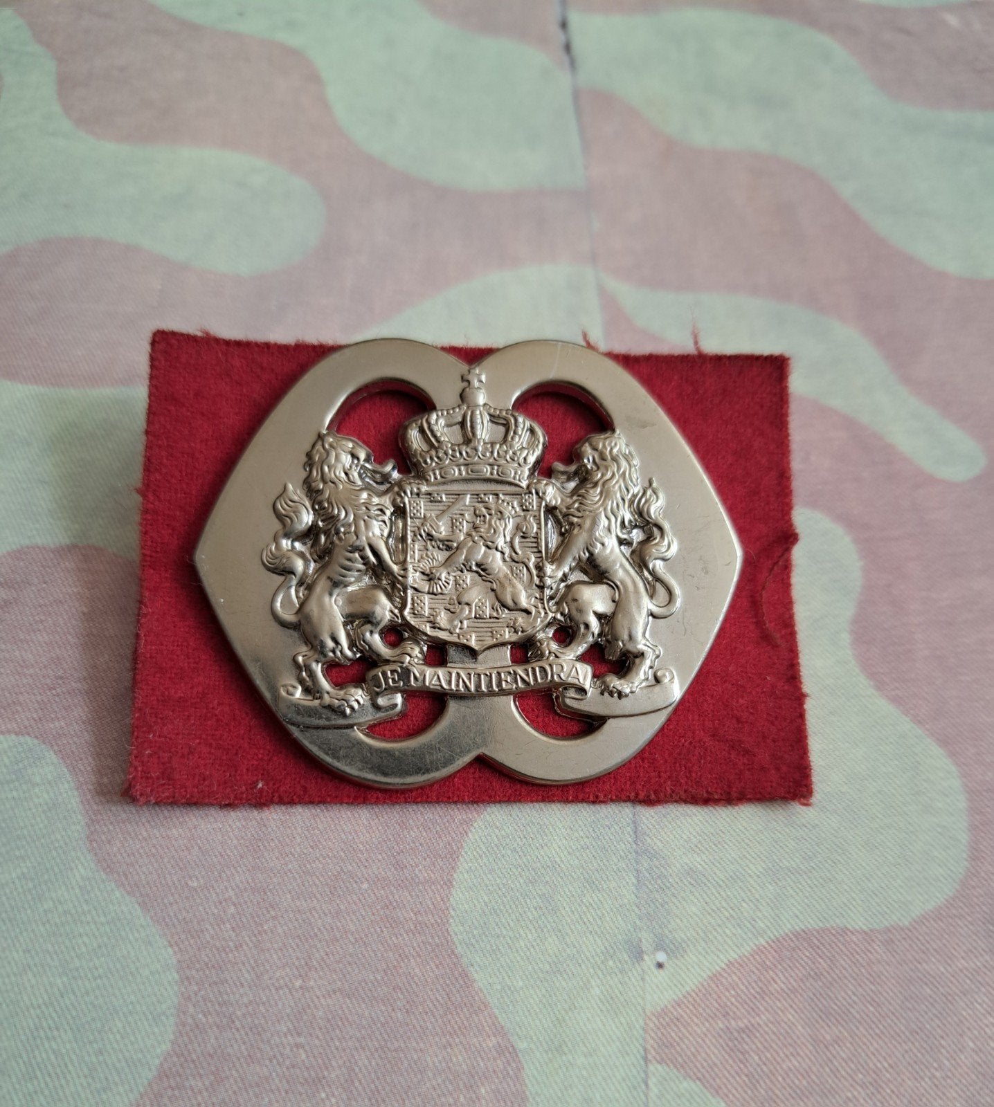 Baret embleem Natres met oogjes, Ophalen of Verzenden, Landmacht, Nederland, Embleem of Badge