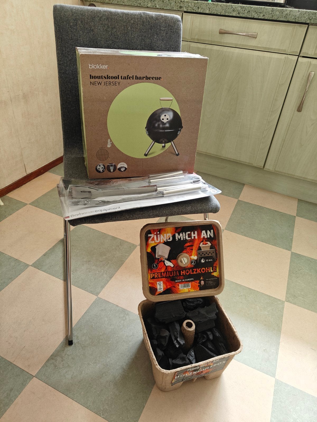 Blokker Houtskool Tafelbarbecue New Jersey + Accessoires, Ophalen, Nieuw, Blokker