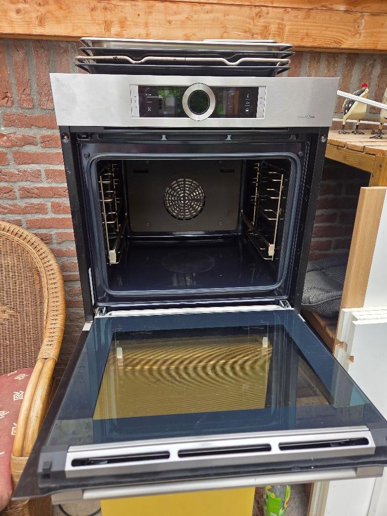 Bosch Stoomoven, Witgoed en Apparatuur, Ovens, Gebruikt, Inbouw, Stoomoven, Bosch, 55 tot 60 cm, 45 tot 60 cm, Hete lucht, Stoom