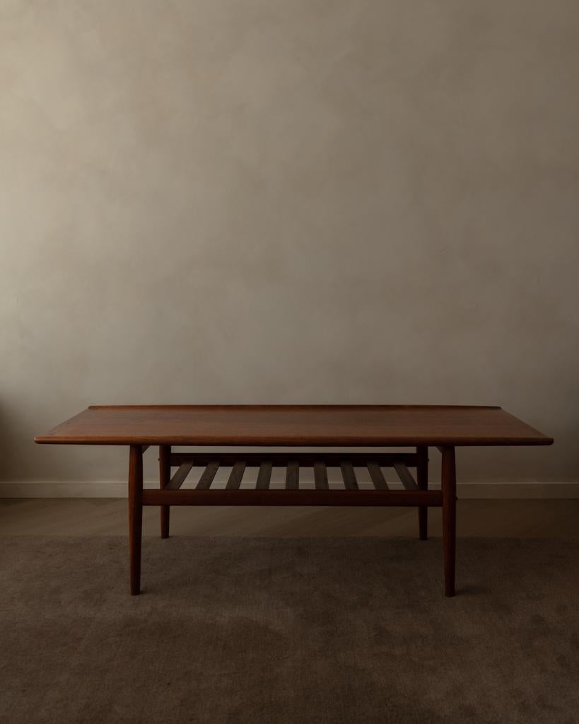 Mid Century Deense Teakhouten Salontafel Grete Jalk, 1960s, Huis en Inrichting, Ophalen, Gebruikt, 100 tot 150 cm, Teakhout