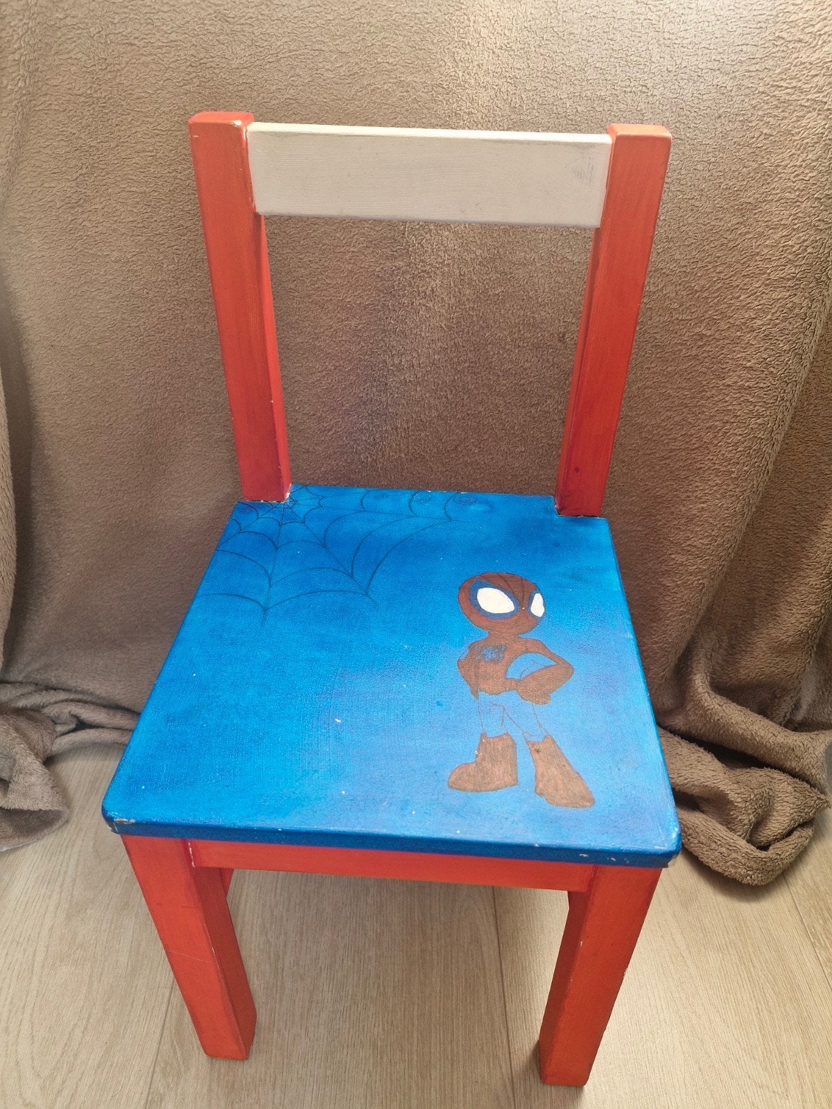 IKEA kinderstoel Spiderman - zelf geverfd, Ophalen, Gebruikt, Stoel(en)