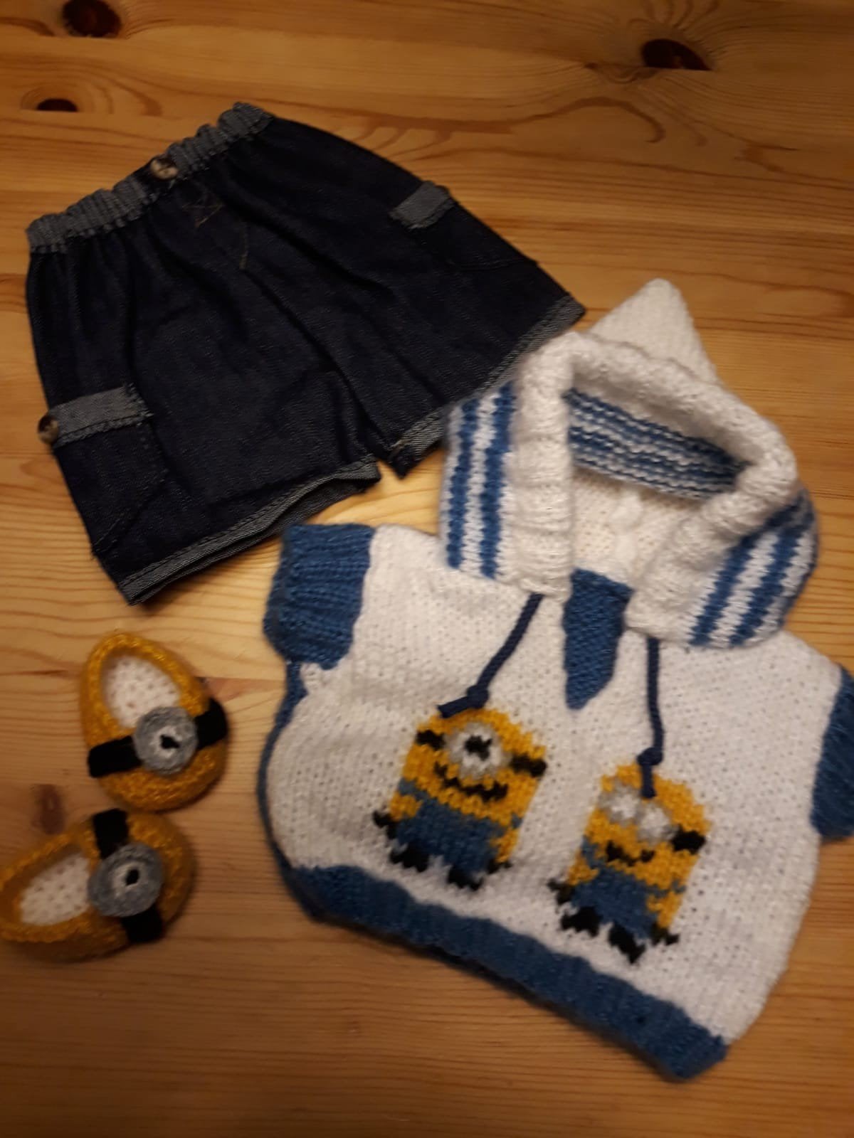 Zelfgemaakte poppenkleertjes voor pop 43 cm 3 delig, Ophalen of Verzenden, Nieuw