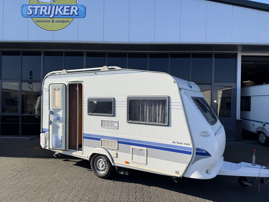 Hobby De Luxe 400 SF Bed + Zit + WC Tent luifel Mover netjes, Hobby, Dwarsbed, Bedrijf, Treinzit