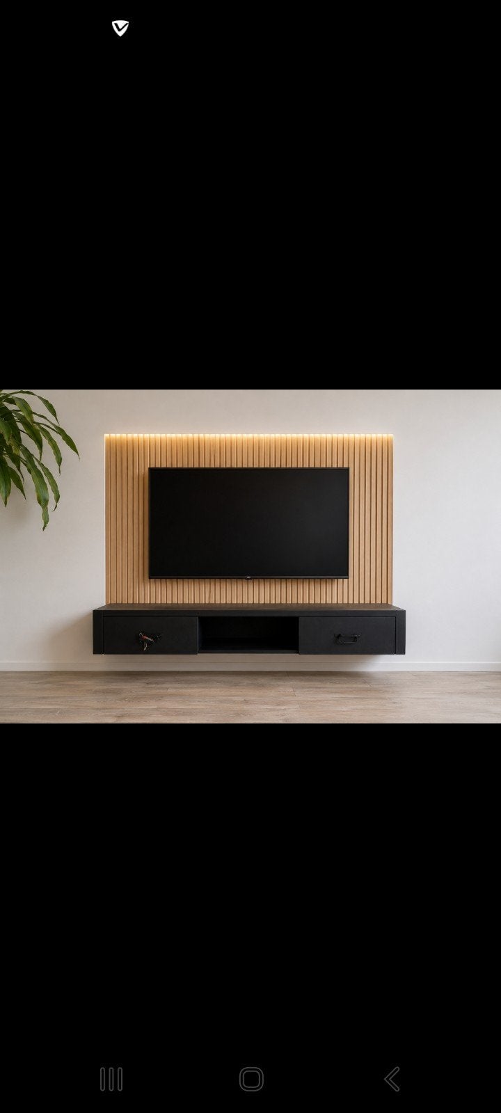 Nieuw Zwevend TV Meubel Zwart Mangohout, Ophalen, Nieuw, Overige houtsoorten, Industrieel